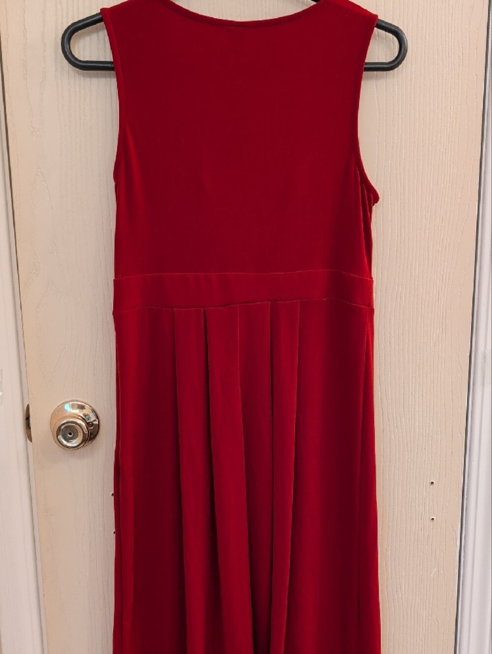 Signature by Sangria Red Sleeveless Ruffle Front Midi Dress Size 8 Petite - Picture 4 of 12